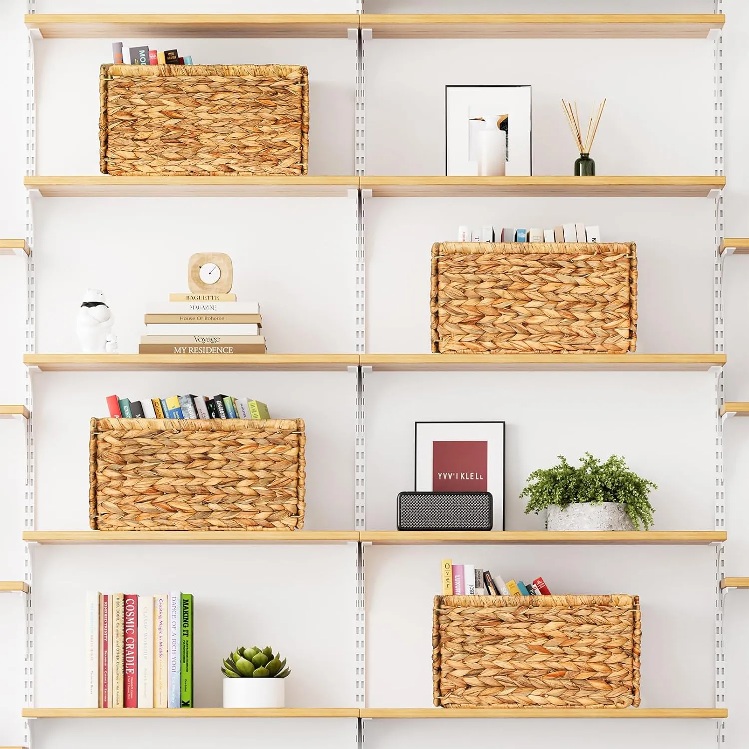 4-Pack Wicker Storage Baskets with Handle