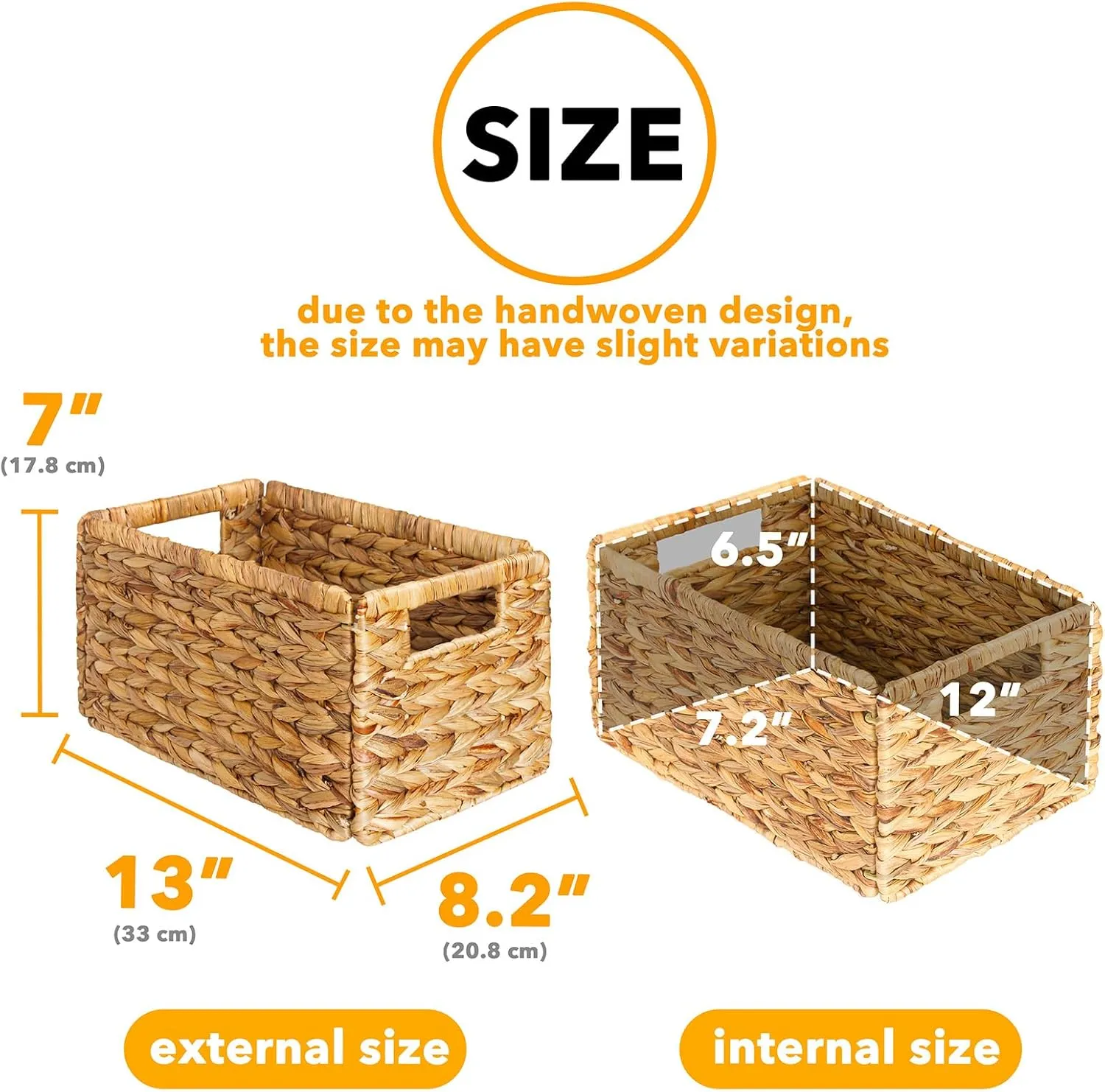 4-Pack Wicker Storage Baskets with Handle