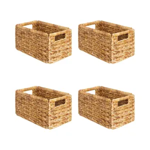 4-Pack Wicker Storage Baskets with Handle