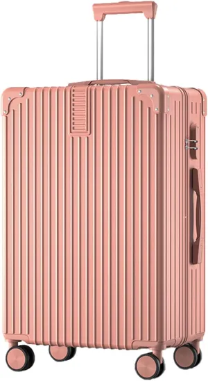 4 Wheel Luggage, Trolley Case With Carry Bag, High Resilience, Riot Proof Zipper, Hard Shell Storage Box, External USB Port (Color : 22, Size : Rose)