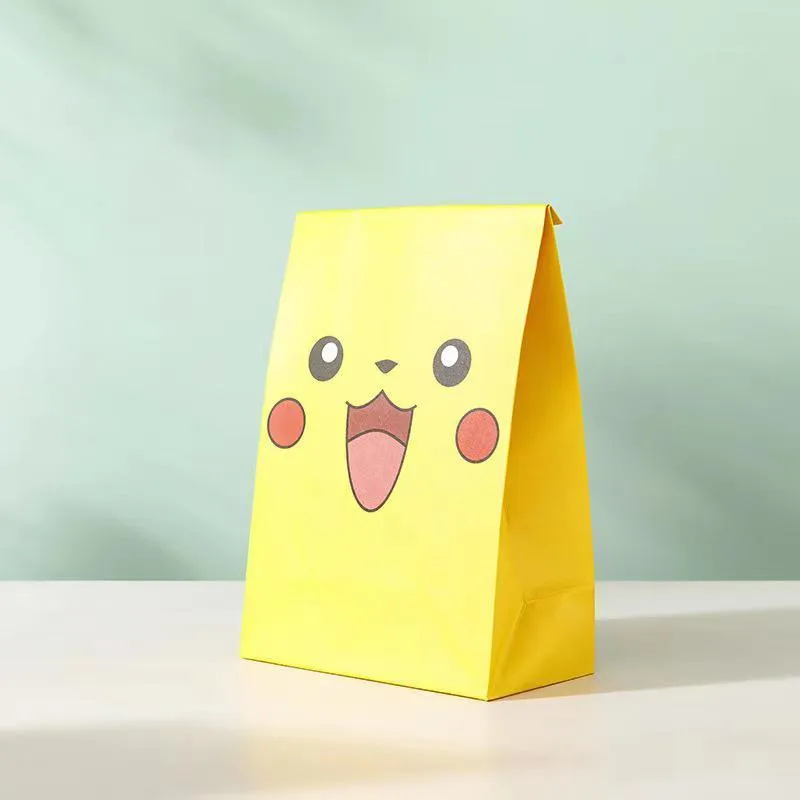 40 PCS Cartoon Gift Paper Bag White Kraft Paper AU