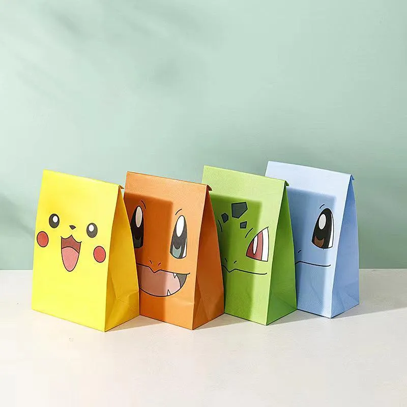40 PCS Cartoon Gift Paper Bag White Kraft Paper AU