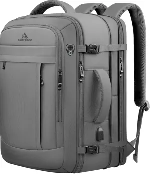 55L Travel Laptop Backpack for Men, Extra Large Backpack, Big Capacity Carry On Backpack, 18 Inch Laptop Backpack with USB Charge Port Water Resistant Luggage Computer Daypack College Bag, Grey