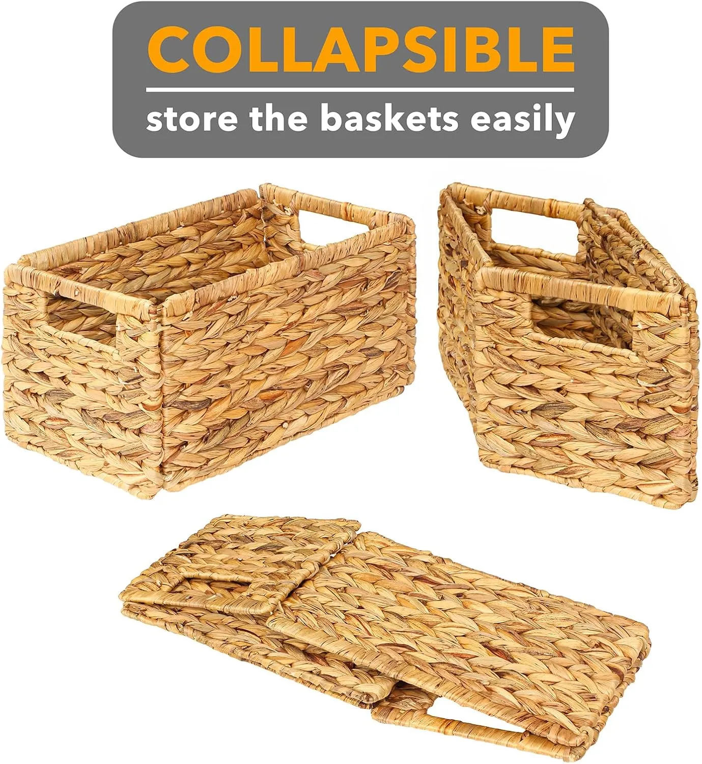 8-Pack Wicker Storage Baskets with Handle
