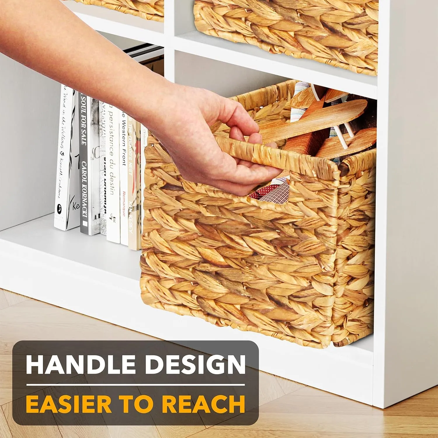 8-Pack Wicker Storage Baskets with Handle