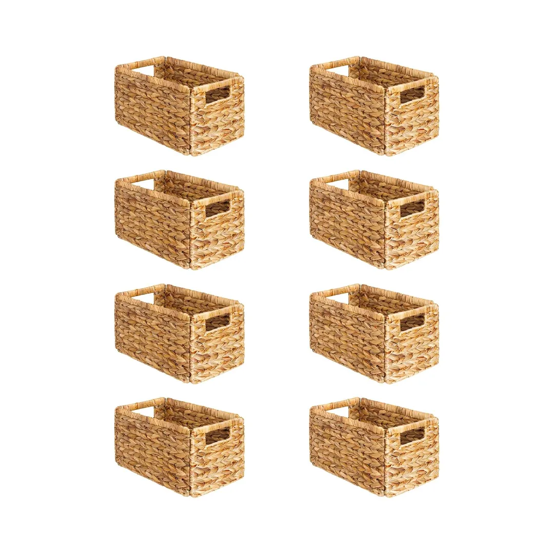 8-Pack Wicker Storage Baskets with Handle