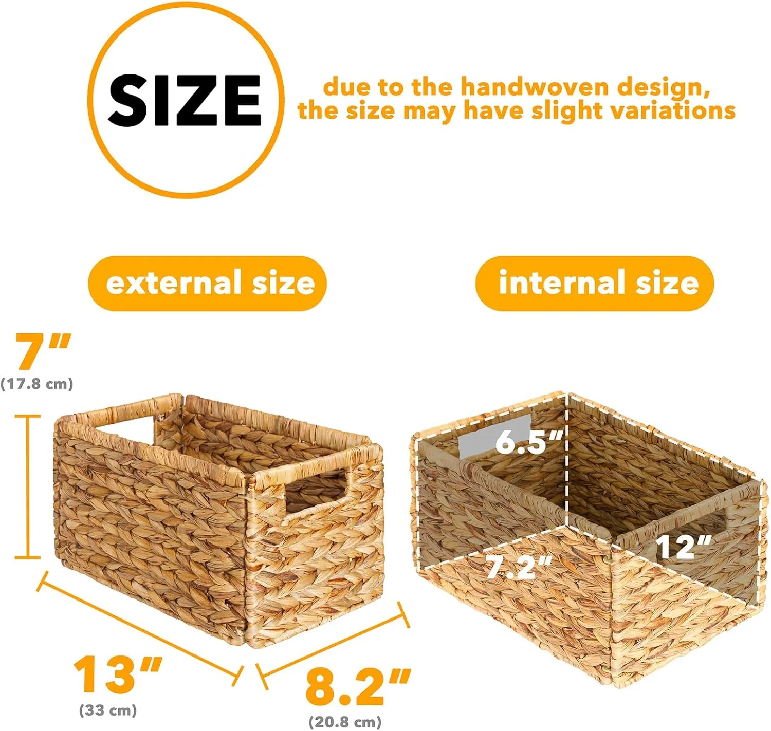 8-Pack Wicker Storage Baskets with Handle