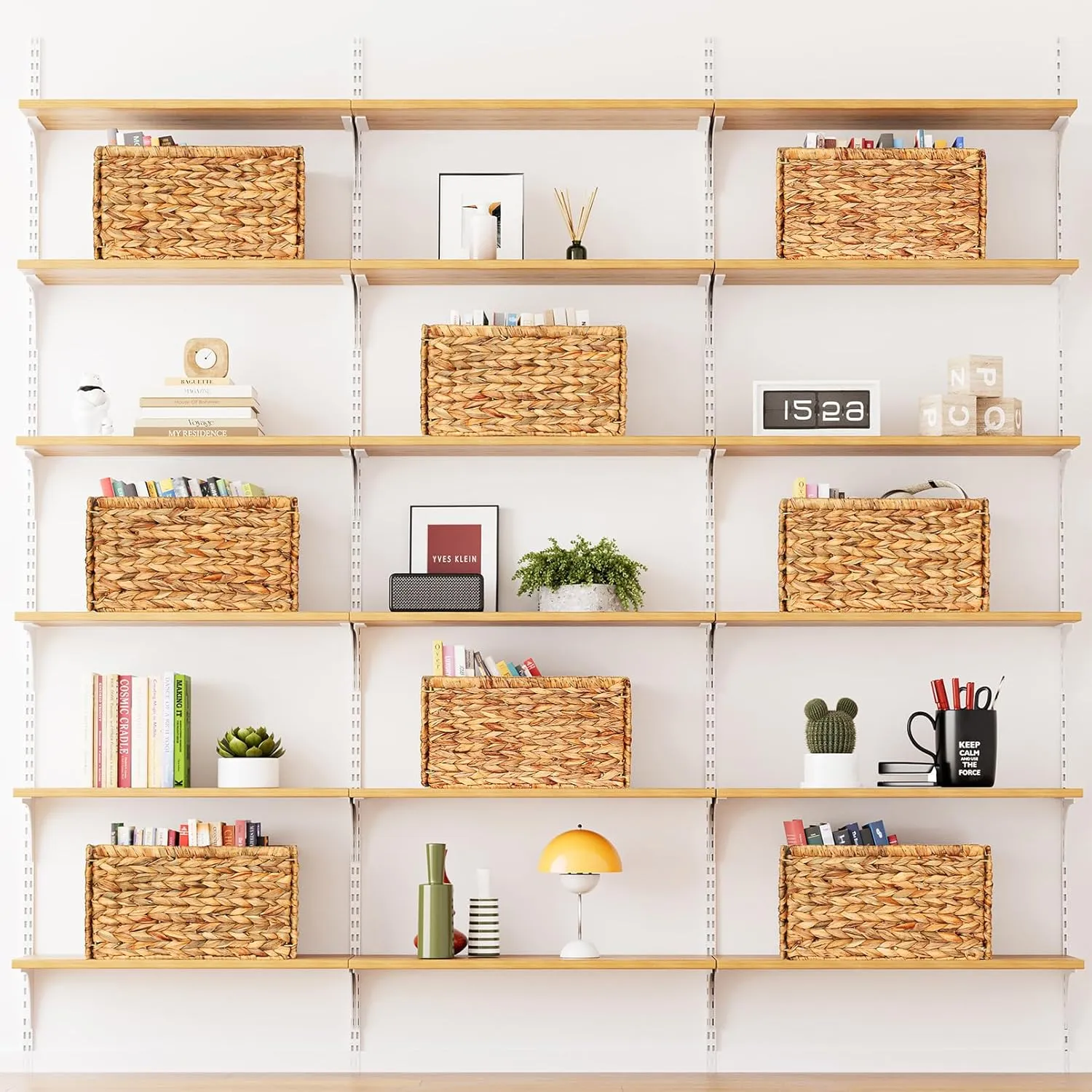 8-Pack Wicker Storage Baskets with Handle