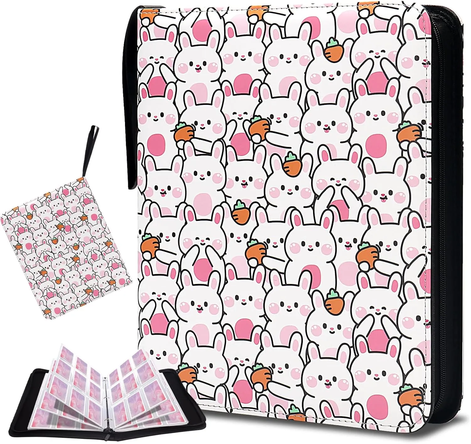 900 Pockets Card Binder, HYNANCE 9-Pockets Trading Card Binder with 50 Removable Sleeves and Zipper for Boys and Girls Organized
