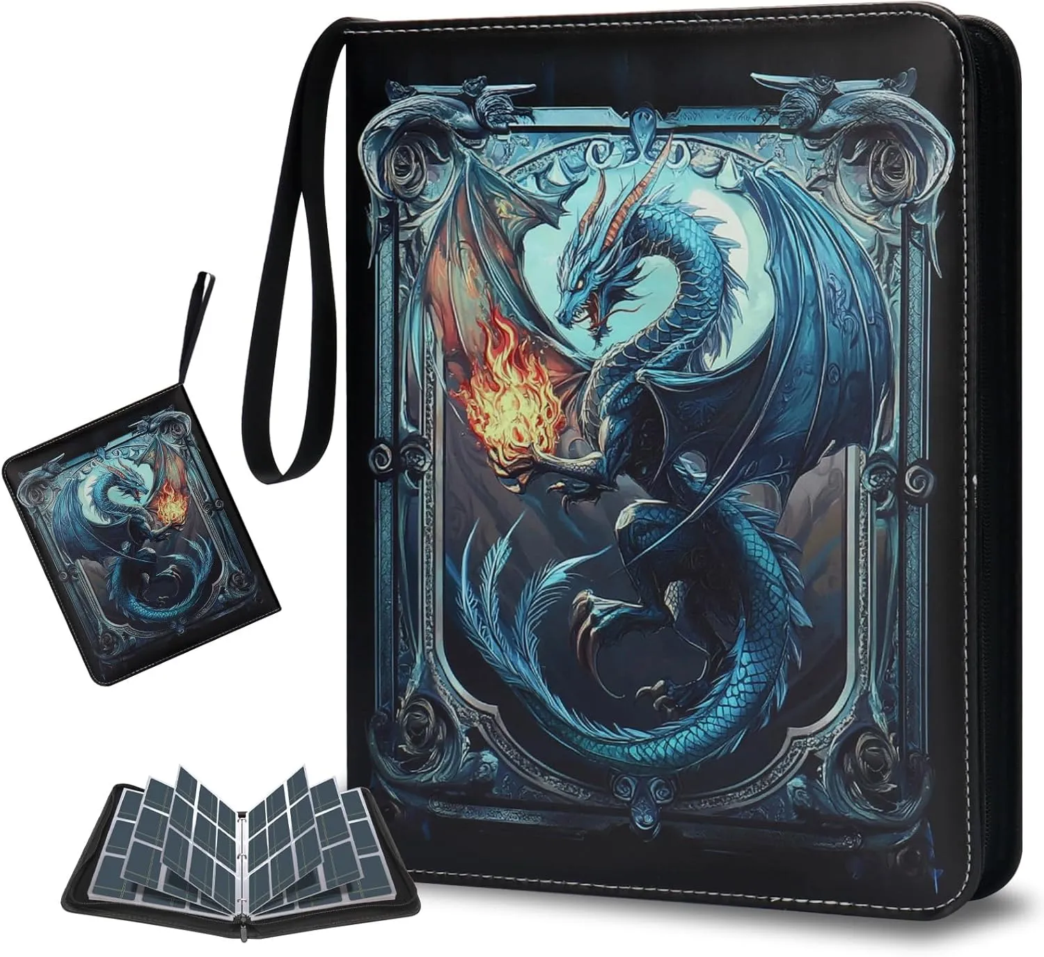 900 Pockets Card Binder, Othran Trading Card Binder 9-Pocket Card Collection Binder Card Storage Album with 50 Removable Sleeves and Zipper for Boys and Girls Organized