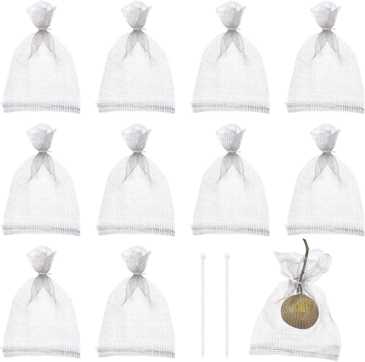 abcGoodefg Fruit Protection Wire Mesh Bags, 8''x12'' 304 Stainless Steel, Gophers Resistant, Root Protection for Fruits, Berries, Vegetables (10 Pcs)