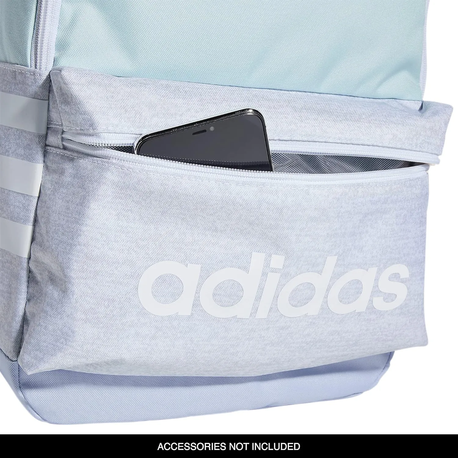 adidas Classic 3S Backpack for Boys and Girls, Jersey White/Halo Mint Green/Violet Tone Purple, One Size