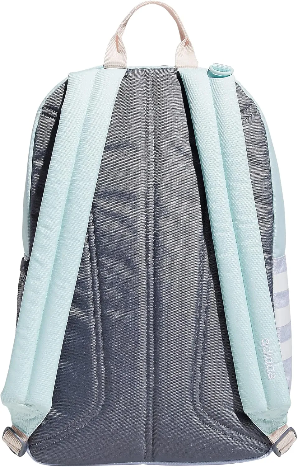 adidas Classic 3S Backpack for Boys and Girls, Jersey White/Halo Mint Green/Violet Tone Purple, One Size