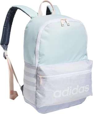 adidas Classic 3S Backpack for Boys and Girls, Jersey White/Halo Mint Green/Violet Tone Purple, One Size