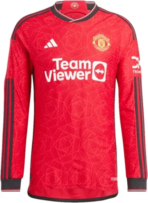 adidas Men's Soccer Manchester United 23/24 Long Sleeve Home Jersey - Unique Design, Comfortable Fit