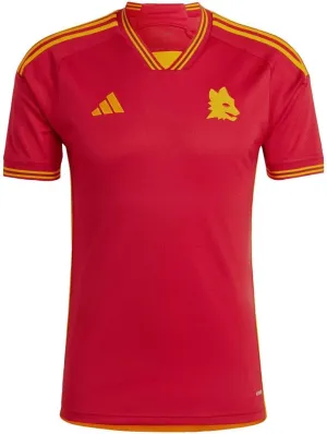 adidas Men's Soccer Roma 23/24 Home Jersey - Minimalist Design, AEROREADY Moisture-Wicking, Recycled Materials (as1, Alpha, l, Regular, Regular) Red