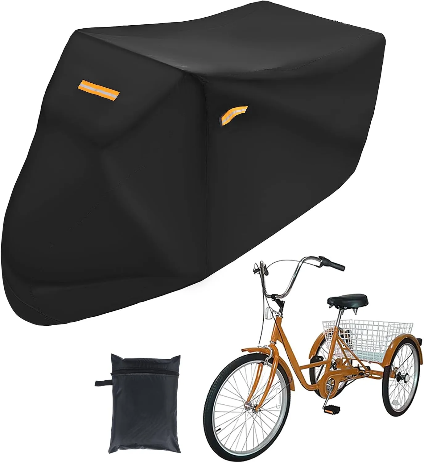 Adult Tricycle Cover Electric Tricycle Covers, Strong UV Protection & Windproof, Waterproof, Heavy Duty Oxford Cloth Tricycle Cover, Black