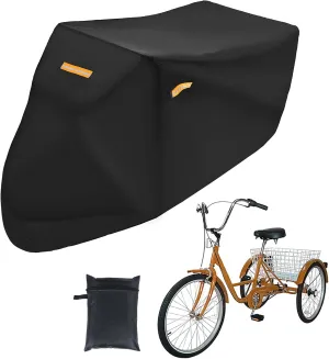 Adult Tricycle Cover Electric Tricycle Covers, Strong UV Protection & Windproof, Waterproof, Heavy Duty Oxford Cloth Tricycle Cover, Black