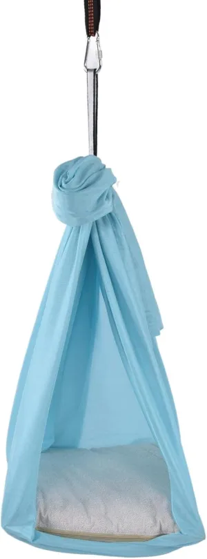 Aerial Yoga Hammock Elastic 25KN Aerial Hammock for Firming Body - Comfortable and Breathable, Easy to Set Up - 100x280cm Nylon (Light Blue)