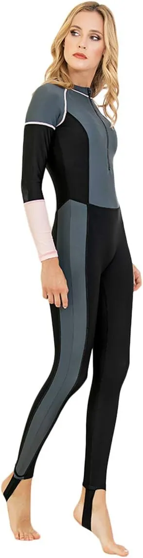 Akaeys Women's Full Body Swimsuit Rash Guard One Piece Long Sleeve Long Leg Swimwear with UV Sun Protection