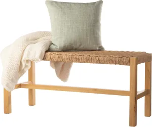 Alaterre Furniture Newport Collection Bench with Handcrafted Woven Rope Seat - 40-Inch Wood Bench for Entryway, Bedroom, or Dining Room - Indoor Entryway Bench