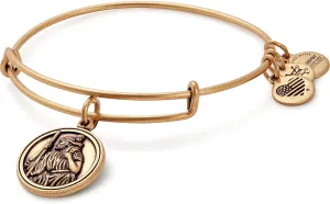 Alex and Ani Divine Guides Expandable Bangle Bracelet for Women, Saint Christopher Charm, Rafaelian Finish, 2 to 3.5 in