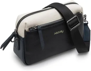 Alldaily Small Triple Zip Crossbody Purse for Women, Vegan Leather Phone Bag with Wide Shoulder Strap