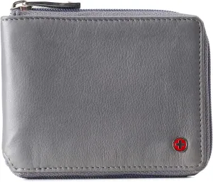 Alpine Swiss Logan Zipper Bifold Wallet For Men or Women RFID Safe Comes in a Gift Box