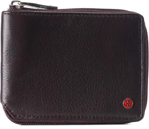 Alpine Swiss Logan Zipper Bifold Wallet For Men or Women RFID Safe Comes in a Gift Box