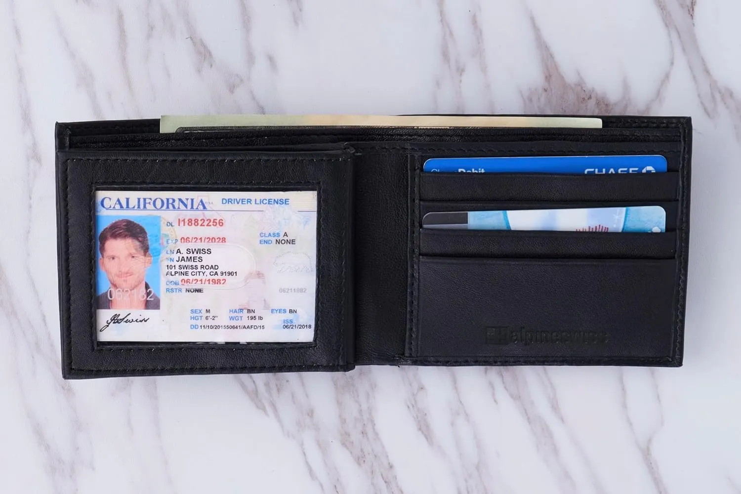 Alpine Swiss Mens Wallet Trifold Bifold Billfolds to choose from Genuine Leather Comes in Gift Bag