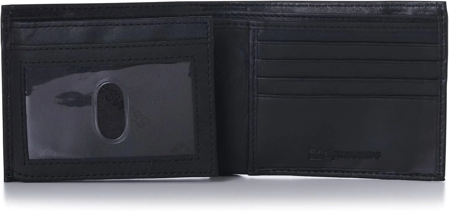Alpine Swiss Mens Wallet Trifold Bifold Billfolds to choose from Genuine Leather Comes in Gift Bag