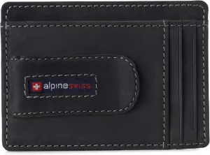 Alpine Swiss RFID Dermot Money Clip Front Pocket Wallet For Men Leather Comes in a Gift Box