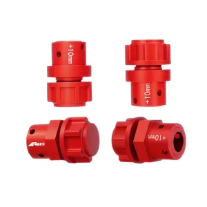 Alum 10MM Extended Wheel Hex Hub Locknut for Arrma 1/7 Mojave Infraction Felony Limitless Fireteam 1/8 Kraton Outcast Talion Notorious 6S BLX & EXB Series Upgrade Parts Red