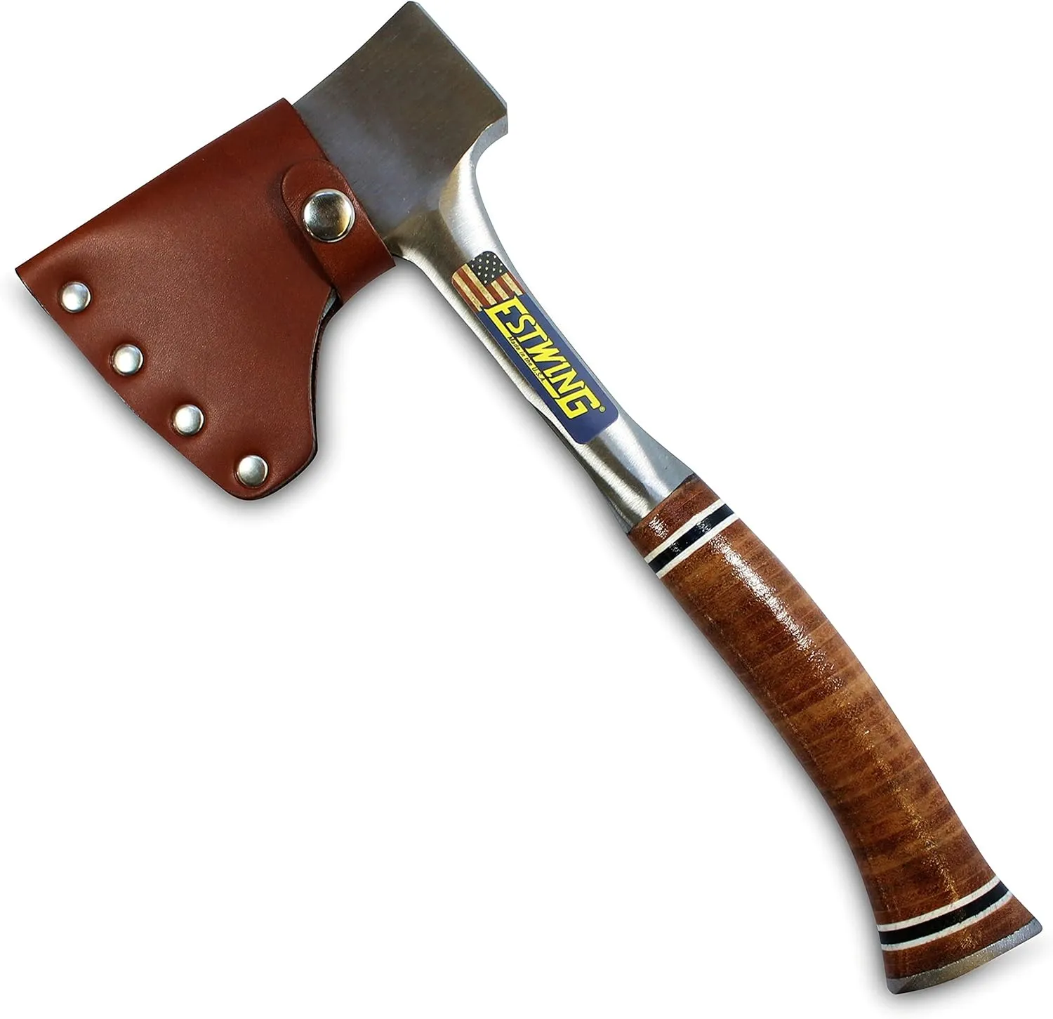 American Bench Craft Leather Hatchet Sheath fits ESTWING Hatchet Sportsman's Axe Models E14A & E24A - (Hatchet Not Included) (Brown)