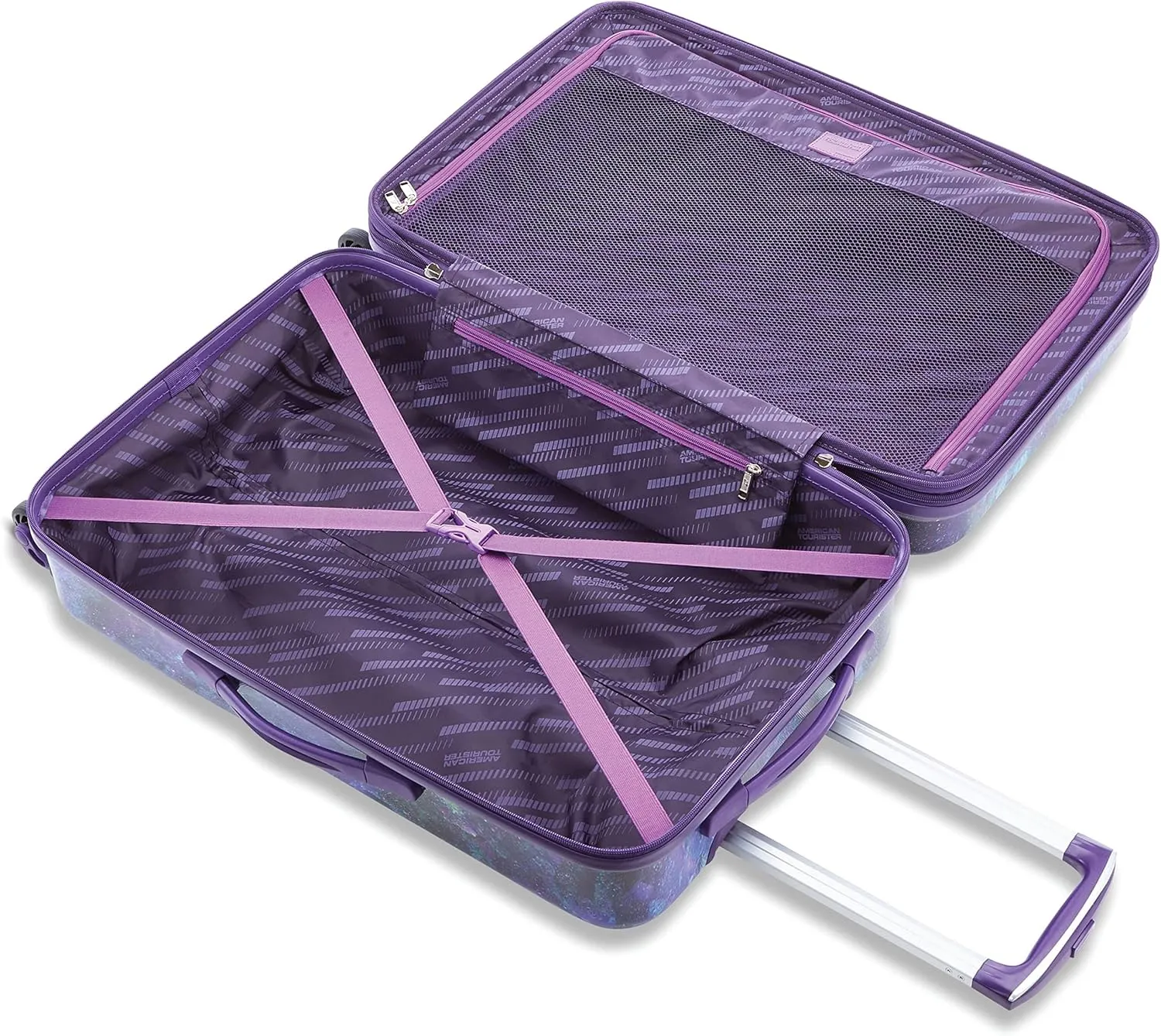American Tourister Moonlight Hardside Expandable Luggage with Spinner Wheels, Cosmos, Carry-On 21-Inch