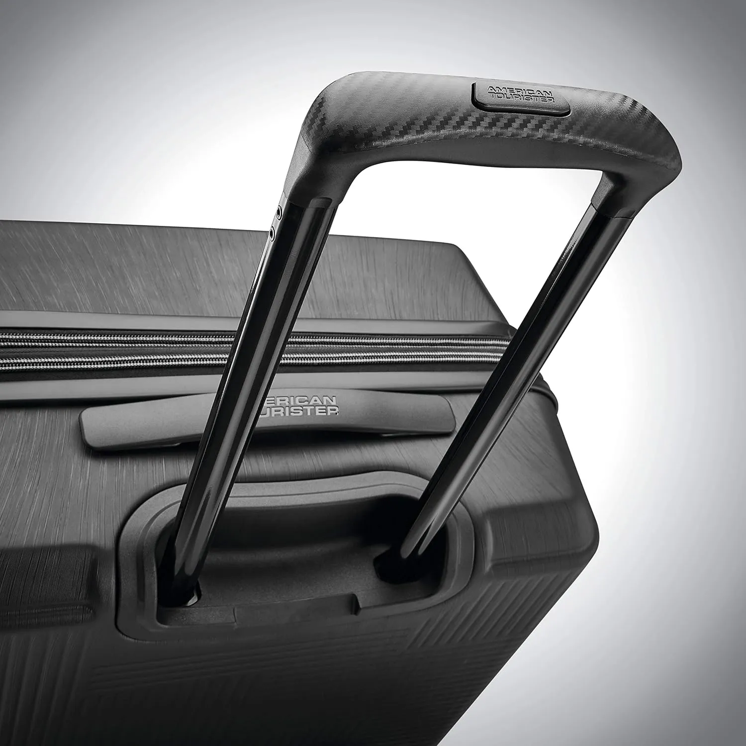 American Tourister Stratum XLT Expandable Hardside Luggage with Spinner Wheels, Jet Black, Carry-On 21-Inch