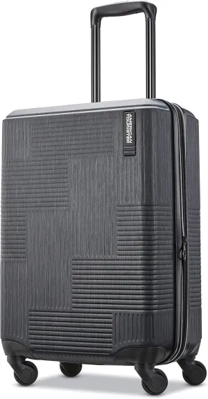 American Tourister Stratum XLT Expandable Hardside Luggage with Spinner Wheels, Jet Black, Carry-On 21-Inch