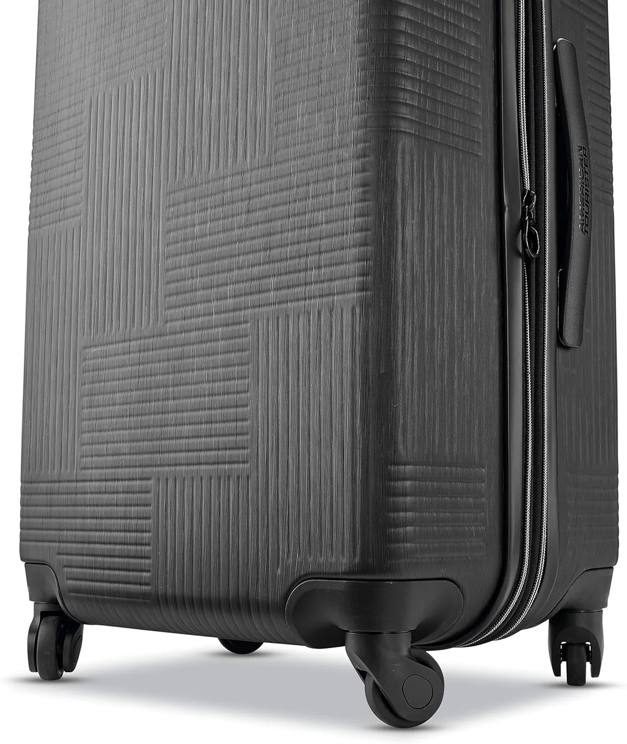 American Tourister Stratum XLT Expandable Hardside Luggage with Spinner Wheels, Jet Black, Carry-On 21-Inch