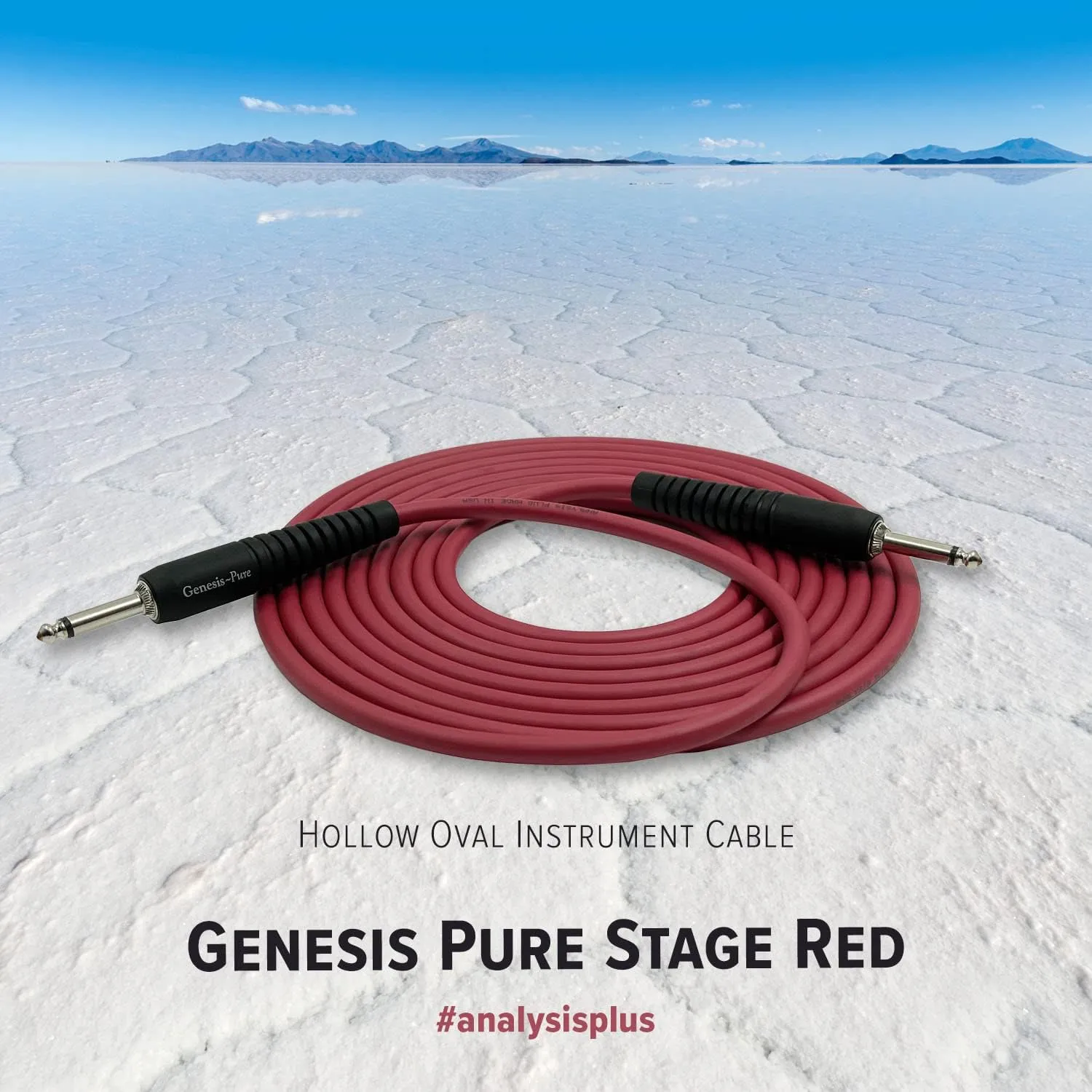 Analysis Plus Stage Red Genesis Pure Instrument Cable 20ft Straight to Straight