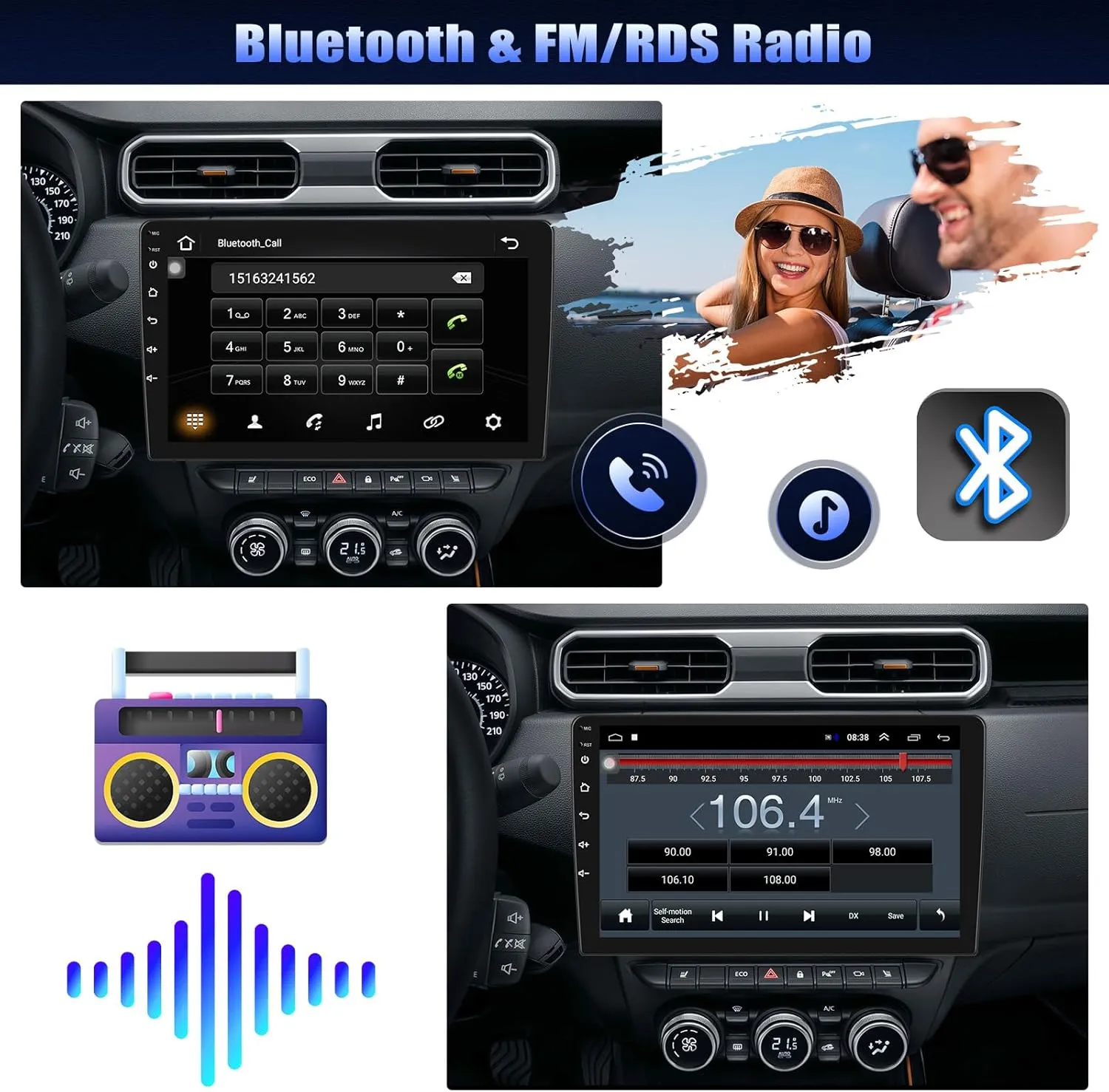 Android 13 Car Radio 10 Inch Touch Screen GPS Sat Navi Stereo Player AMprime 2 Din Bluetooth WiFi FM Receiver Mobile Phone Mirror Link Dual USB   Backup Camera