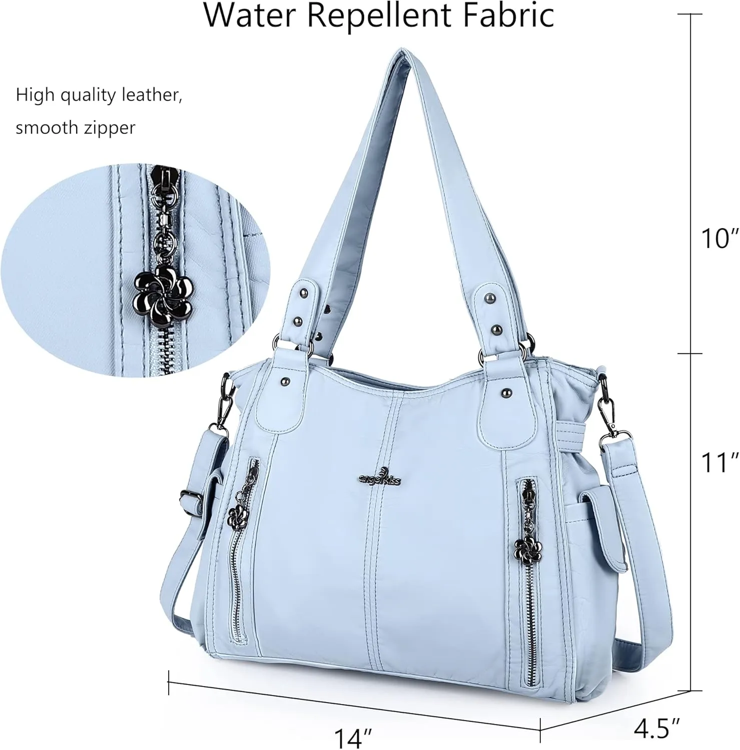 Angel Kiss Handbags for Womens Top-Handle Hobo Purse Roomy Casual Shoulder Bags PU Tote Satchel Purse for Women