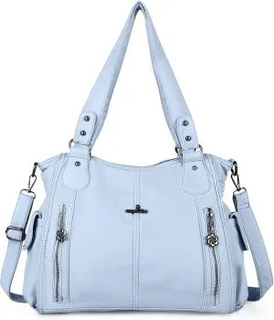 Angel Kiss Handbags for Womens Top-Handle Hobo Purse Roomy Casual Shoulder Bags PU Tote Satchel Purse for Women