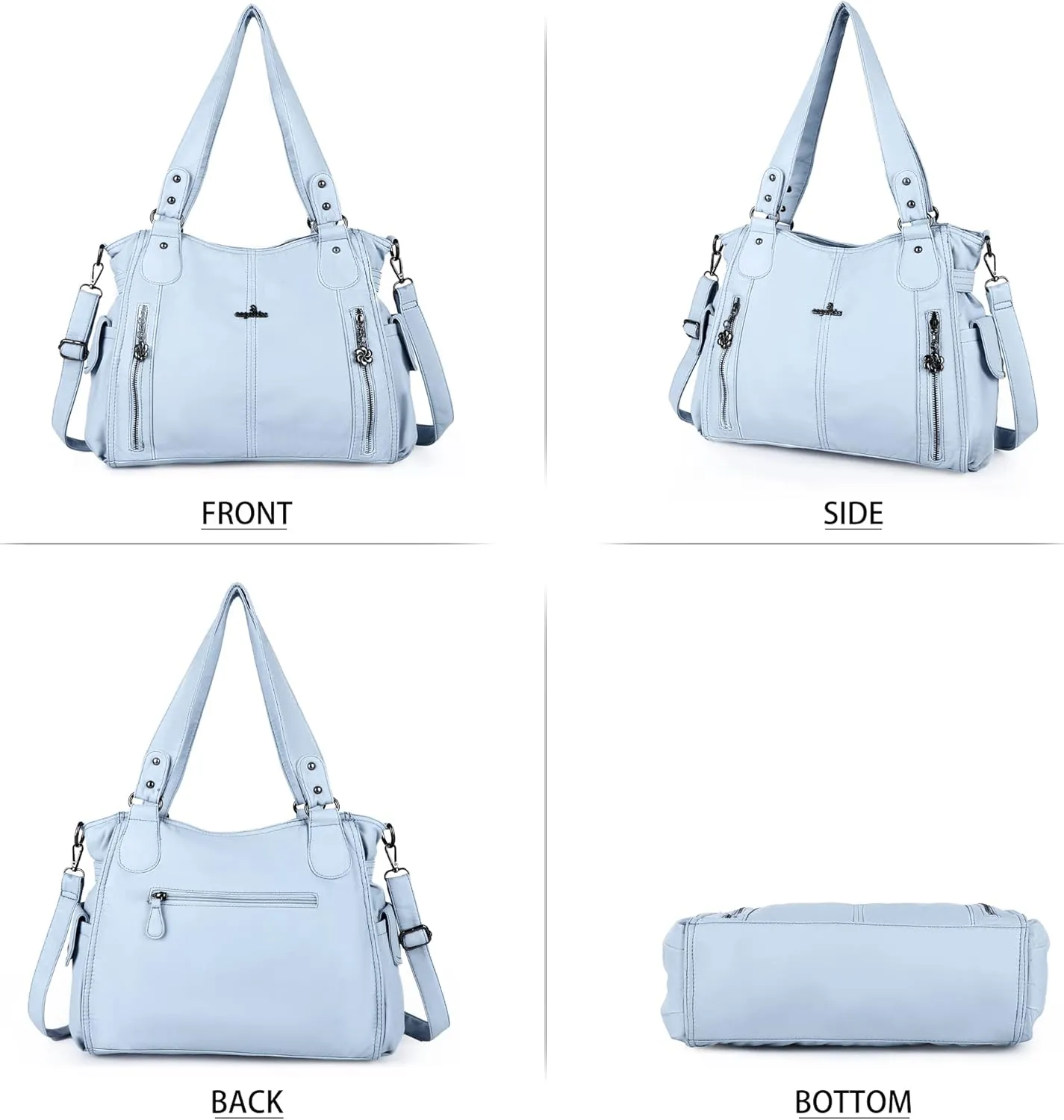 Angel Kiss Handbags for Womens Top-Handle Hobo Purse Roomy Casual Shoulder Bags PU Tote Satchel Purse for Women