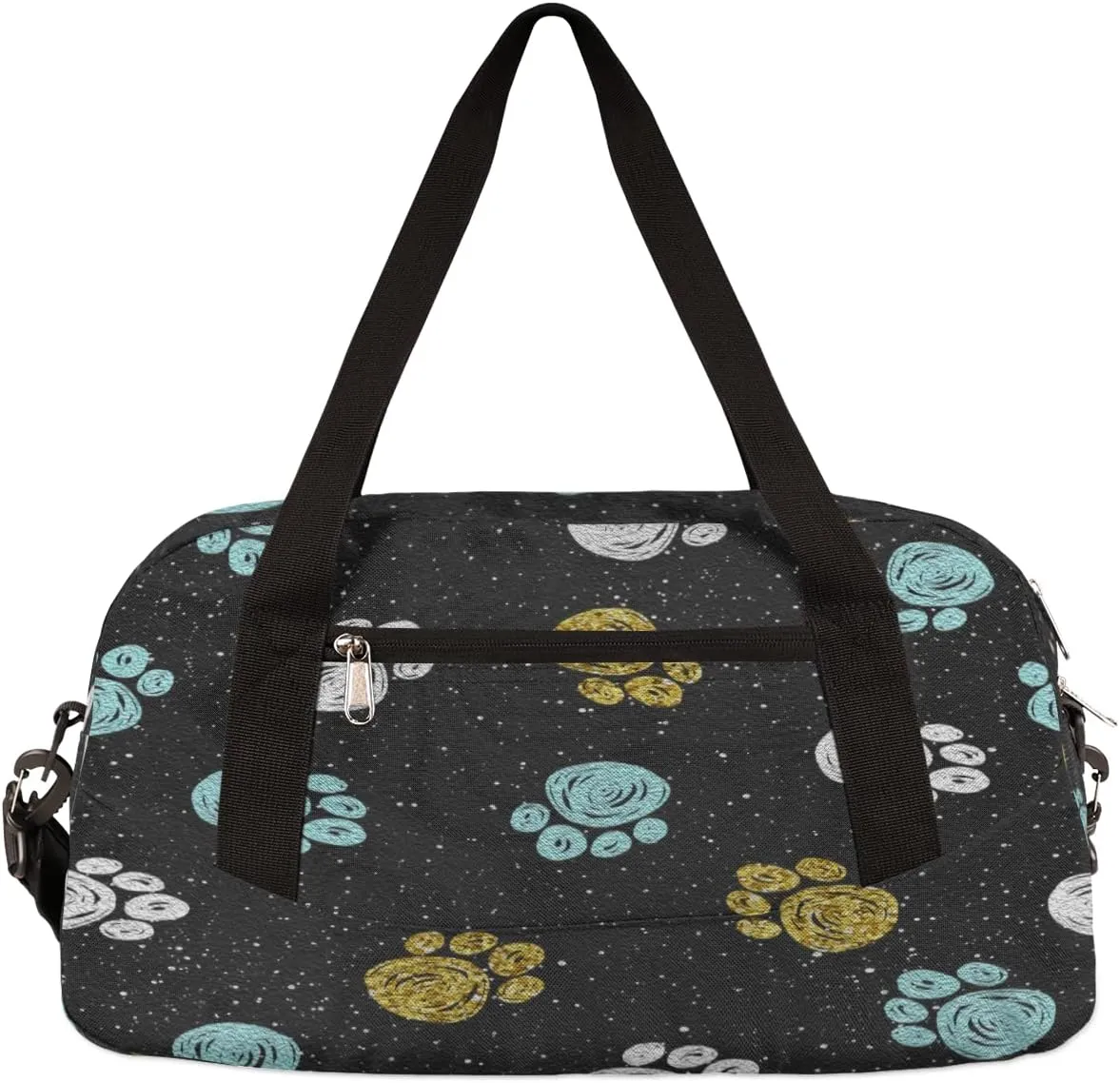 Animal Dog Paw Print Kids Duffel Bag for Girls Boys Teens, Oil Painting Dance Bag Overnight Small Duffel Bag Carry On Weekend Sports Gym Travel Bag for School Practice Gymnastics Ballet