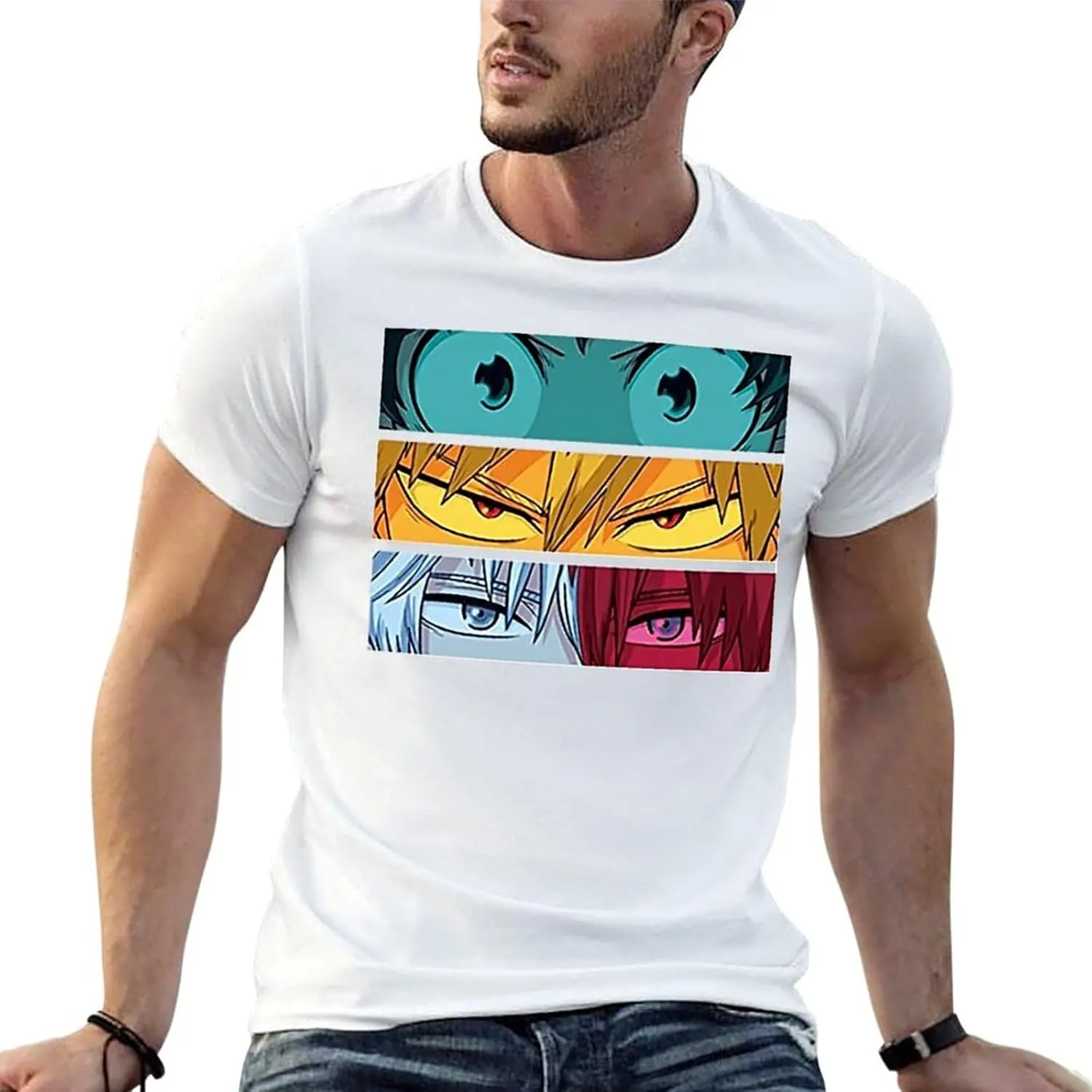 Anime Style Hero School Graphic T-Shirt for Men and Women, Cool Superpower Academy Tee, Japanese Cartoon Shirt