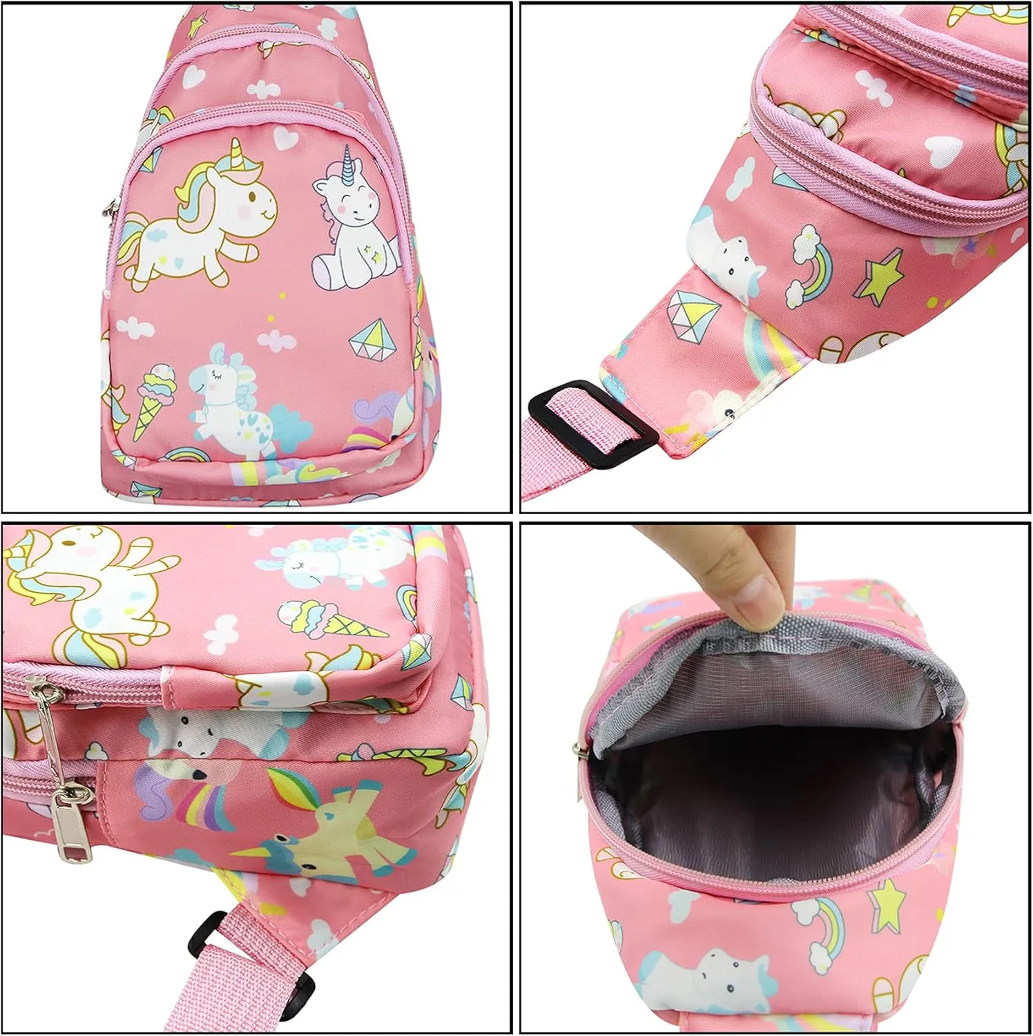 ANKOMINA Small Sling Bag for Kids Cute Cartoon Crossbody Shoulder Bag Chest Bag Fanny Pack for Outdoor,Travel,Hiking
