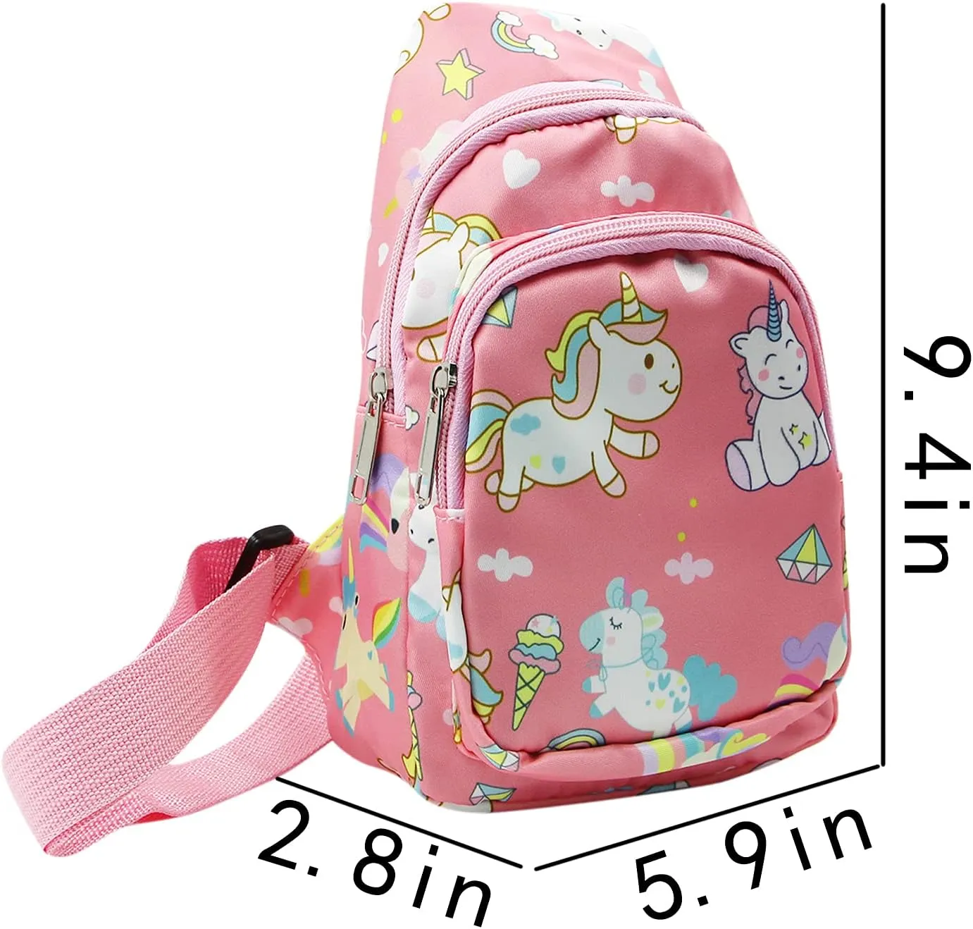 ANKOMINA Small Sling Bag for Kids Cute Cartoon Crossbody Shoulder Bag Chest Bag Fanny Pack for Outdoor,Travel,Hiking