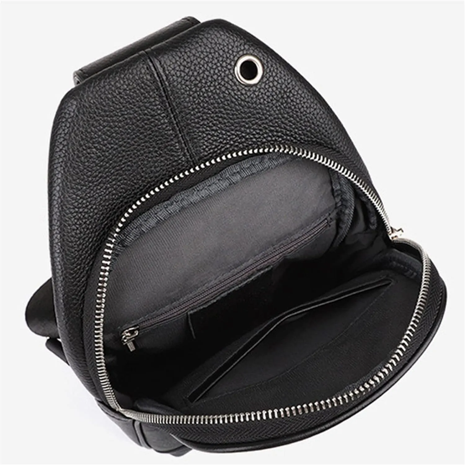 Anti Theft Sling Chest Bag Leather Crossbody Shoulder Bag Chest Backpack Multipurpose Daypack For Outdoor Sport Camping(Black)