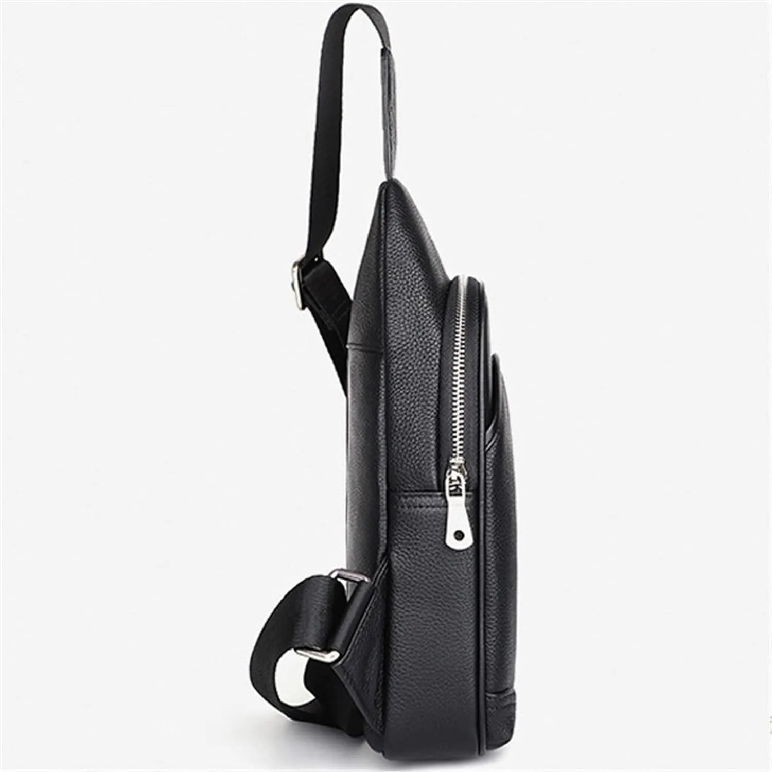 Anti Theft Sling Chest Bag Leather Crossbody Shoulder Bag Chest Backpack Multipurpose Daypack For Outdoor Sport Camping(Black)