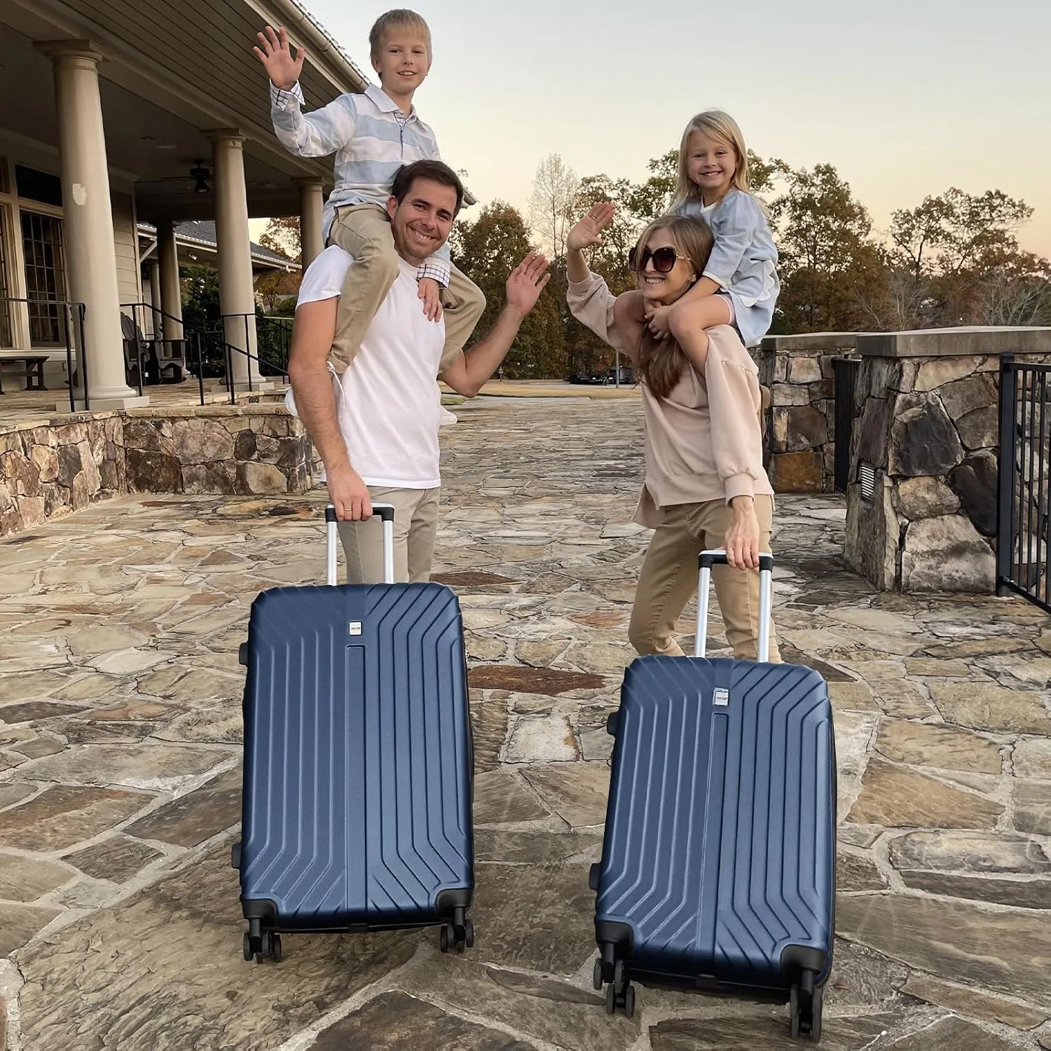 AnyZip Expandable Luggage, 28 Inch Large Hard Shell Checked Suitcase, Rolling Lightweight Travel Suitcases with Wheels TSA Lock (Blue)